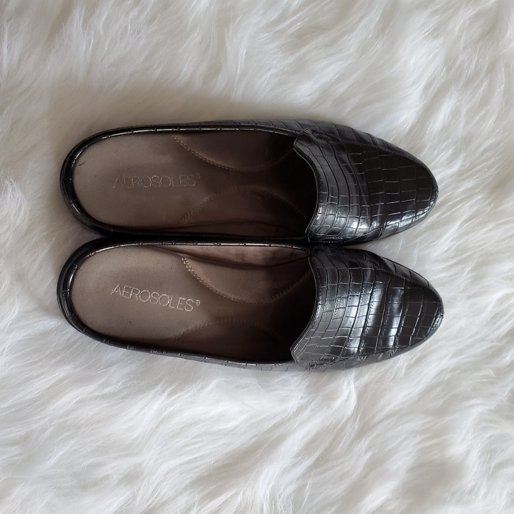 Aerosoles womens leather mules size 9